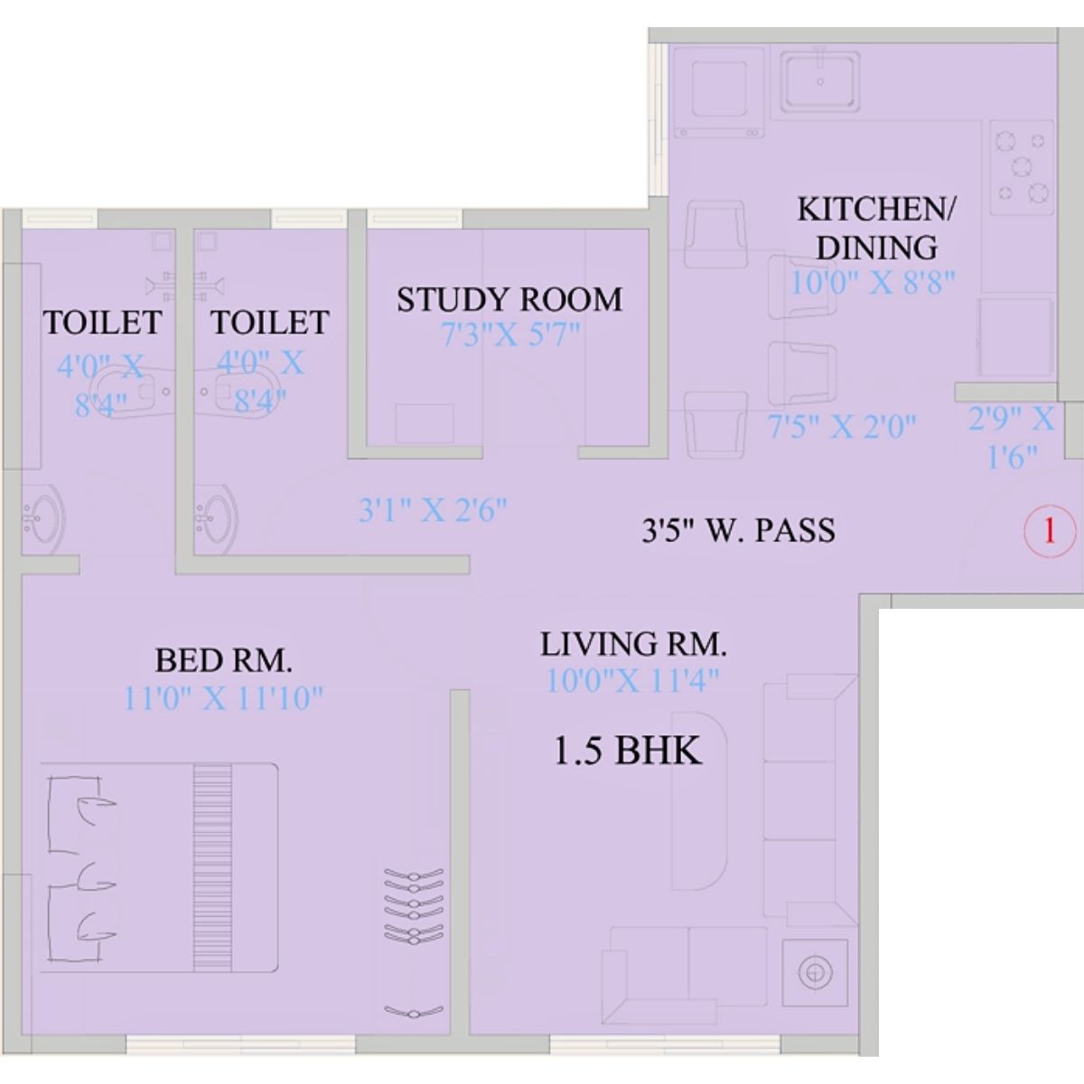 Mount-Casa-Floor-Plan-Unit-1